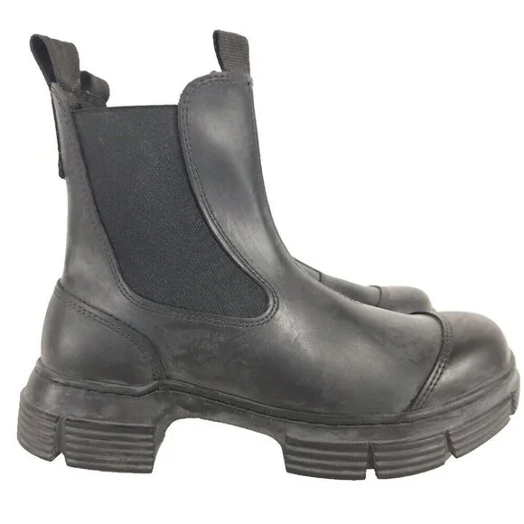 Ganni Black Ankle Boots - Picture 5 of 14